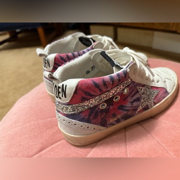 Golden Goose MIDSTAR TIE DYE SUEDE SNEAKERS IN TIE DYE PINK BLAC - sz 7 (37) - Picture 4 of 11